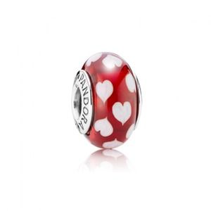 Red and pink hearts pandora charm!!