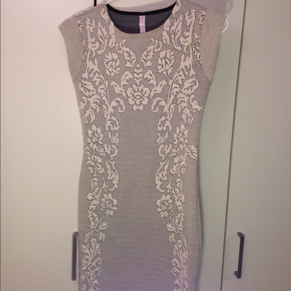 grey & white damask dress