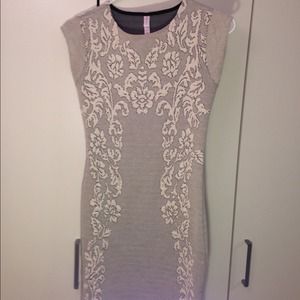 grey & white damask dress