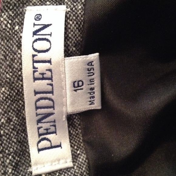 Pendleton sz 16 wool/silk grey/black belted skirt - Picture 2 of 2