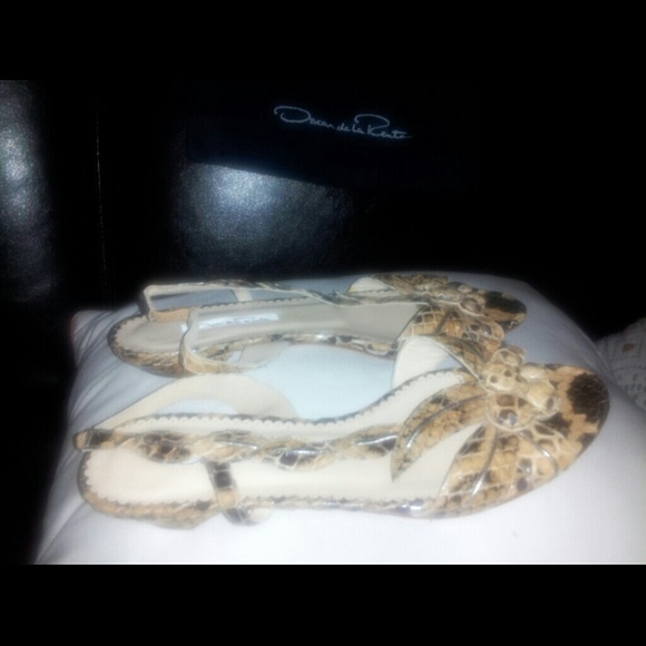 Oscar de la Renta snake skin sandals