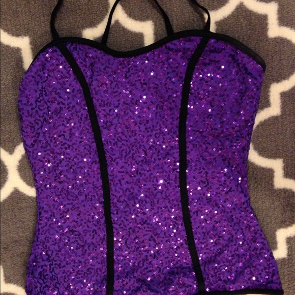 balera purple sequin performance dance top