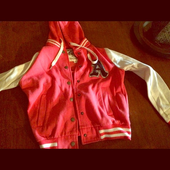Pink varsity jacket