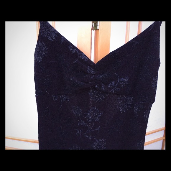 Black dress/gown with sparkle floral detail