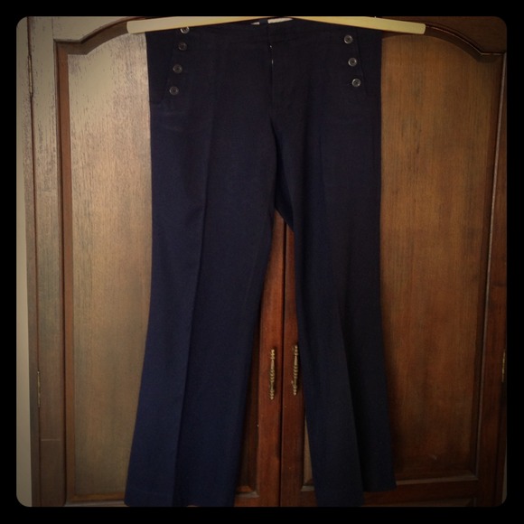 Gap navy blue trousers with side buttons