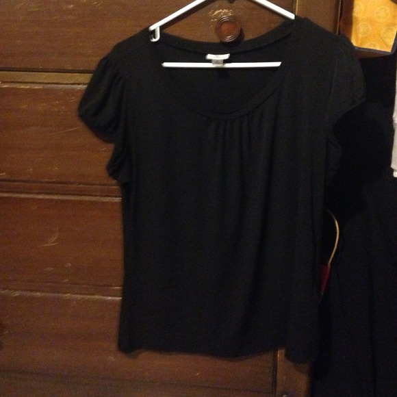 All black scoopneck top
