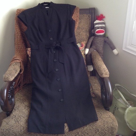 Black belted dress