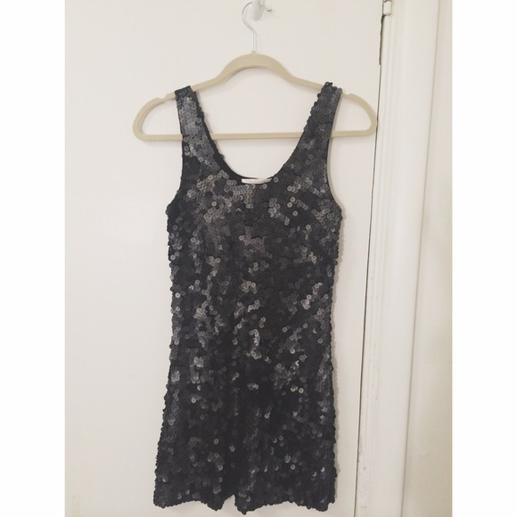 Sequin black party cocktail dress