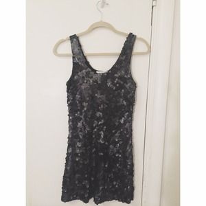 Sequin black party cocktail dress