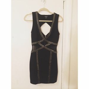 Black cocktail party dress cutout