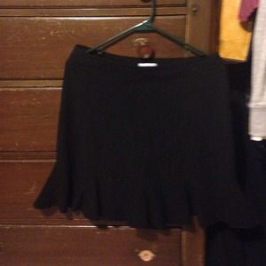 Black flare bottom miniskirt