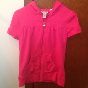 Pink short sleeve hoodie
