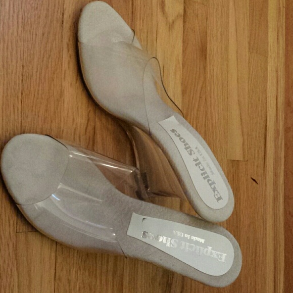 New with box clear wedge heels