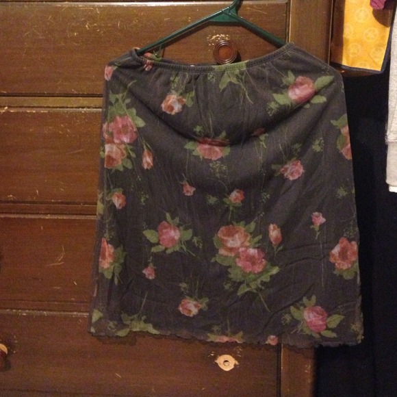 Black skirt with Rose overlay