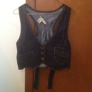 Denim vest top