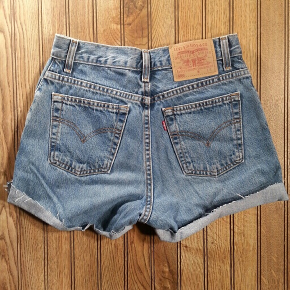 Levi's High Waisted Cut Off Jean Shorts