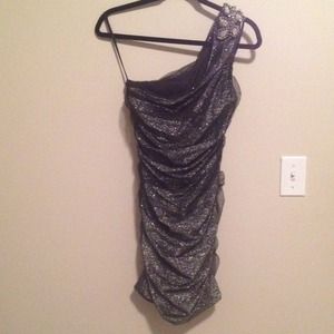 Sparkly one shoulder silver dress