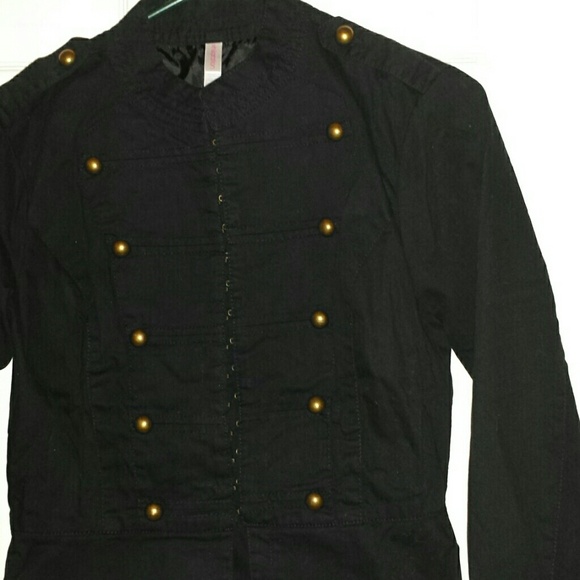 Deep Black Military Blazer - Jacket