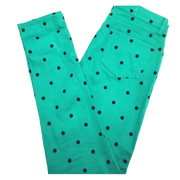 C Wonder Kelly Green Polka Dot Jeans