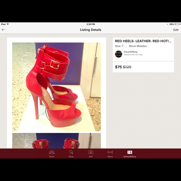 Steve Madden Shoes - 💋SOLD❤️RED LEATHER HEELS❤️