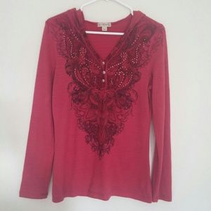 Red Hooded Top