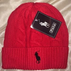 Red/Black Polo RL Beanie