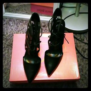 Black Lace up Heels