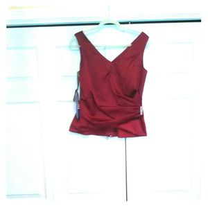 LAST CHANCE! Satin Blouse w/ Broach NWT WAS  $40