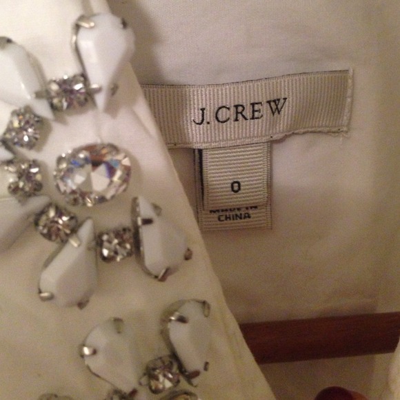 J. Crew white blouse embellished collar - Picture 3 of 3