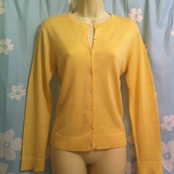 August Silk Yellow Cardigan 100% Silk