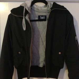 LEI black jacket with grey hoodie