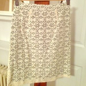 Anthropologie pencil skirt with lace overlay