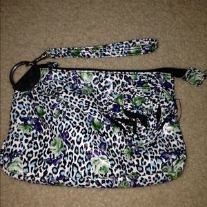 Blue Floral Wristlet. Never used.