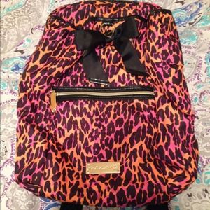 Betsey Johnson pink and orange cheetah backpack