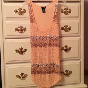 A Glittered, Coral colored shirt from Rue 21