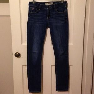 hollister dark wash skinny jeans