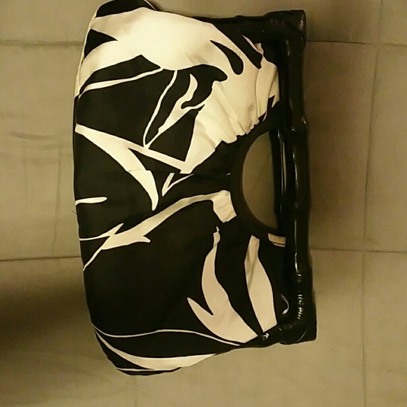Banana Republic bamboo handle silk clutch