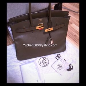 🎊sold🎊Hermes Birkin 35 Olive Green Epson Leather