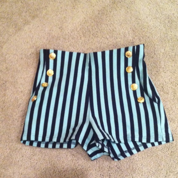 Striped High Waisted Shorts
