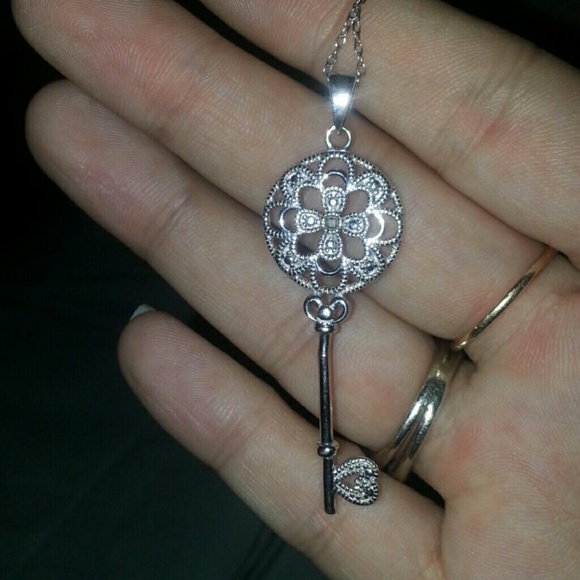Diamond key necklace