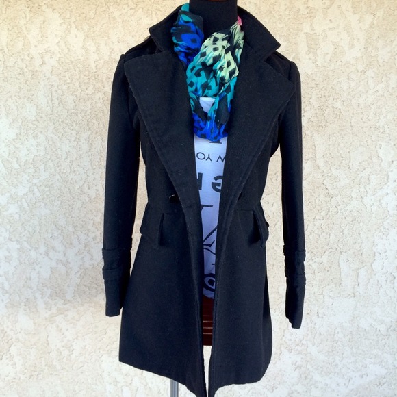 *On Hold* Heavy Black Collared Peacoat