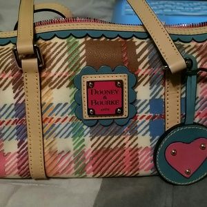 Authentic Dooney & Bourke plaid Barrel purse