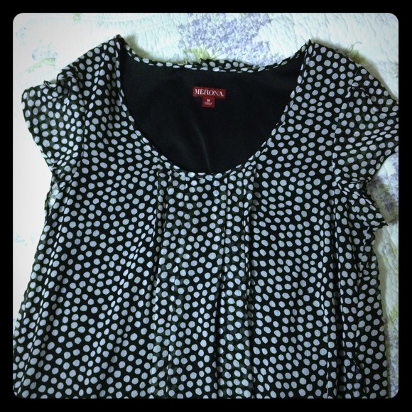 🚫 NOT FOR SALE Black dress w white polka dots