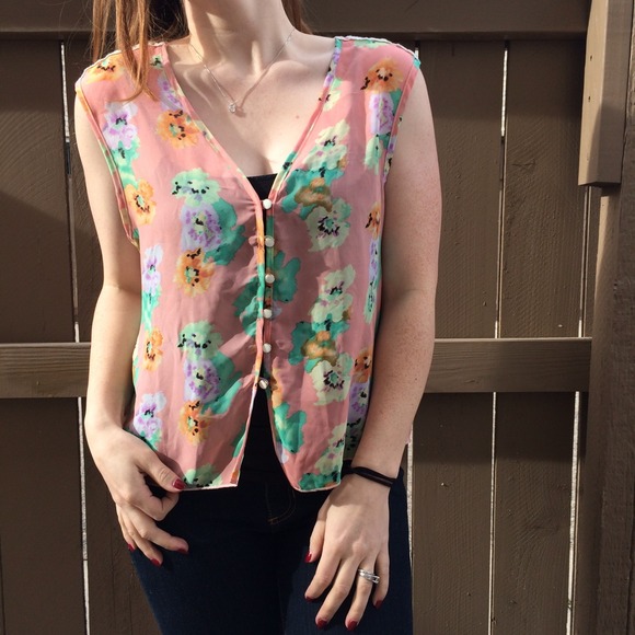 Sheer floral crochet top