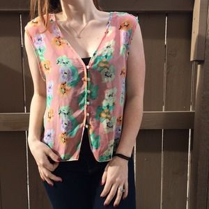 Sheer floral crochet top