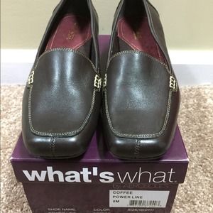 Aerosoles brown kitten heeled loafers