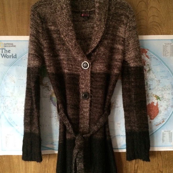 Ombré Knit Cardigan Sweater