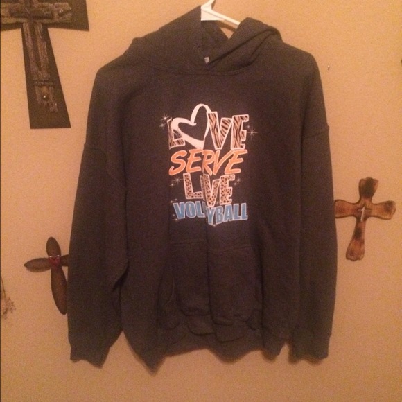 Gildan Jackets & Blazers - Love Serve Live Volleyball Hoodie