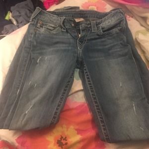 True religion hi-rise boot cut jeans 27 light wash