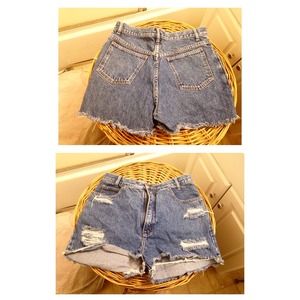Distress high waisted shorts